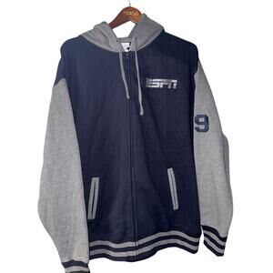 NWT Disney ESPN Blue Gray Two-Tone Full-Zip Hoodie Size Men's 2XL RARE